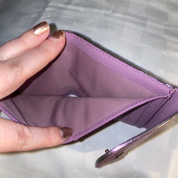 NWT Coach Small Wallet Glitter Crossgrain Leather - Picture 5 of 5